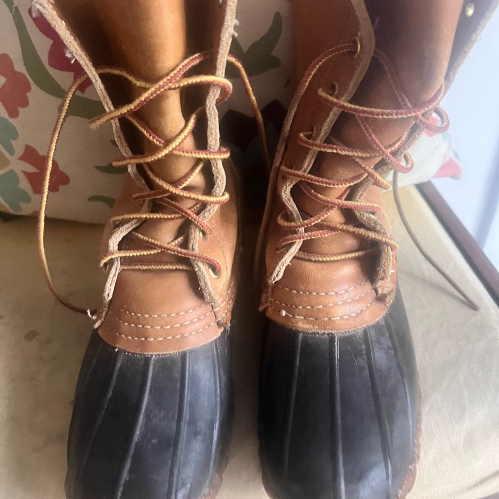 LL Bean Brown and Black Duck Boots